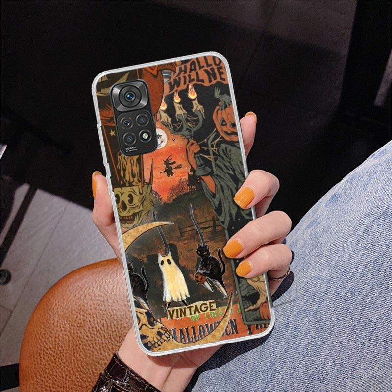 Halloween-Herbstkunst Hexe Katze Handyhülle für Xiaomi Redmi Note 15 14 14S 13 Pro Plus 12 12S 11S 11E 10S 10 11T 5G