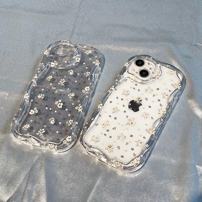Korean Style Ins White Small Floral Suitable for IPhone 16 Promax Apple 16 Mobile Phone Case 13 New Model