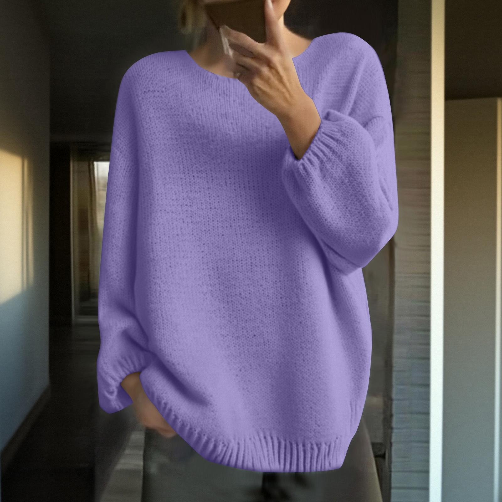 

Женский Свободный Зимний Вязаный Модный Повседневный Пуловер L