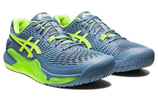 ASICS Gel Resolution 9 Steel Blue Hazard Green 1041A330-400 44