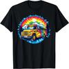 Retro Tie Dye School Bus Mountain Adventure Summer Road Trip T-Shirt