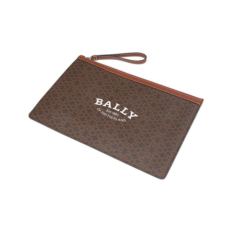 Bally Monogram Logo Color Block Vintage Leather Wallet Clutch Men Wallets Brown 6300393