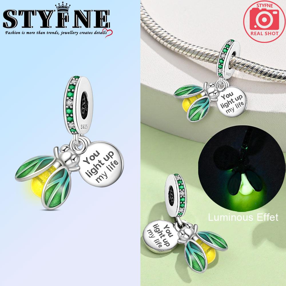 Copper Luminous Charm Green Firefly Chameleon Dragon Balls Suitable For Original Bracelet Diy Gifts Beautiful Jewelry