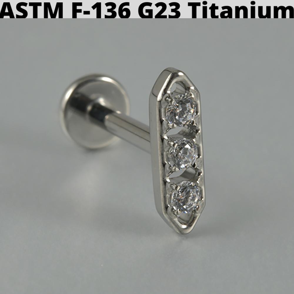 Cz Four Pointed Star G23 Solid Titanium Cartilage Earrings Stud 16G Internally Threaded Sun Helix Ear Tragus Piercing Jewelry