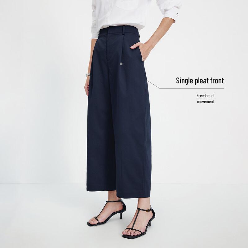 Navigare Women's Summer Lightweight Wide-Leg Cropped Pants