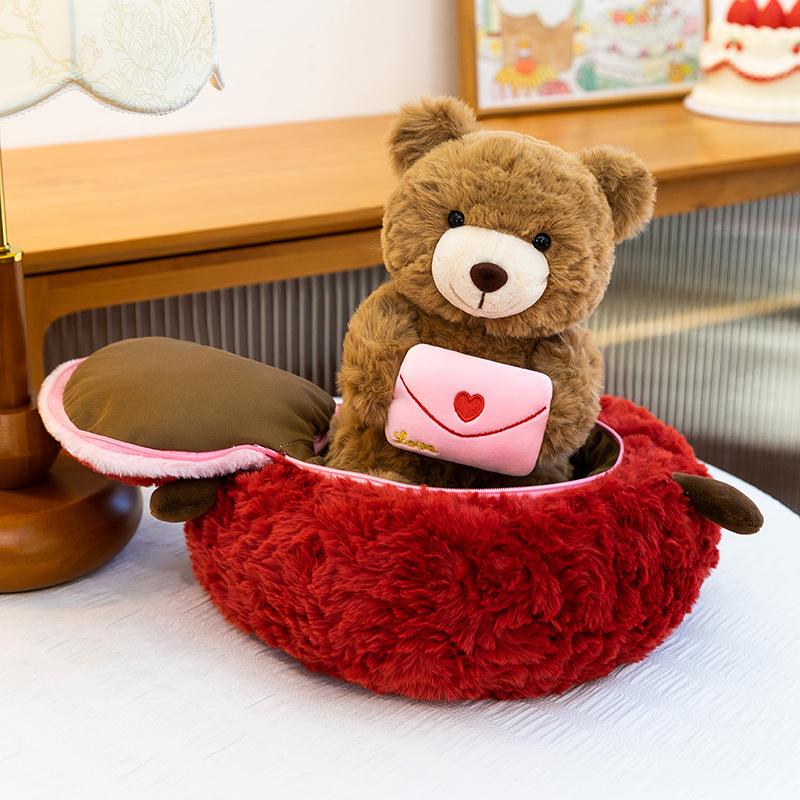 

Cross-border New Year Love Bear: Heart-hugging Plush Toy for Couples - Perfect Gift for New Year s or Birthdays. 25cm (0.20kg)