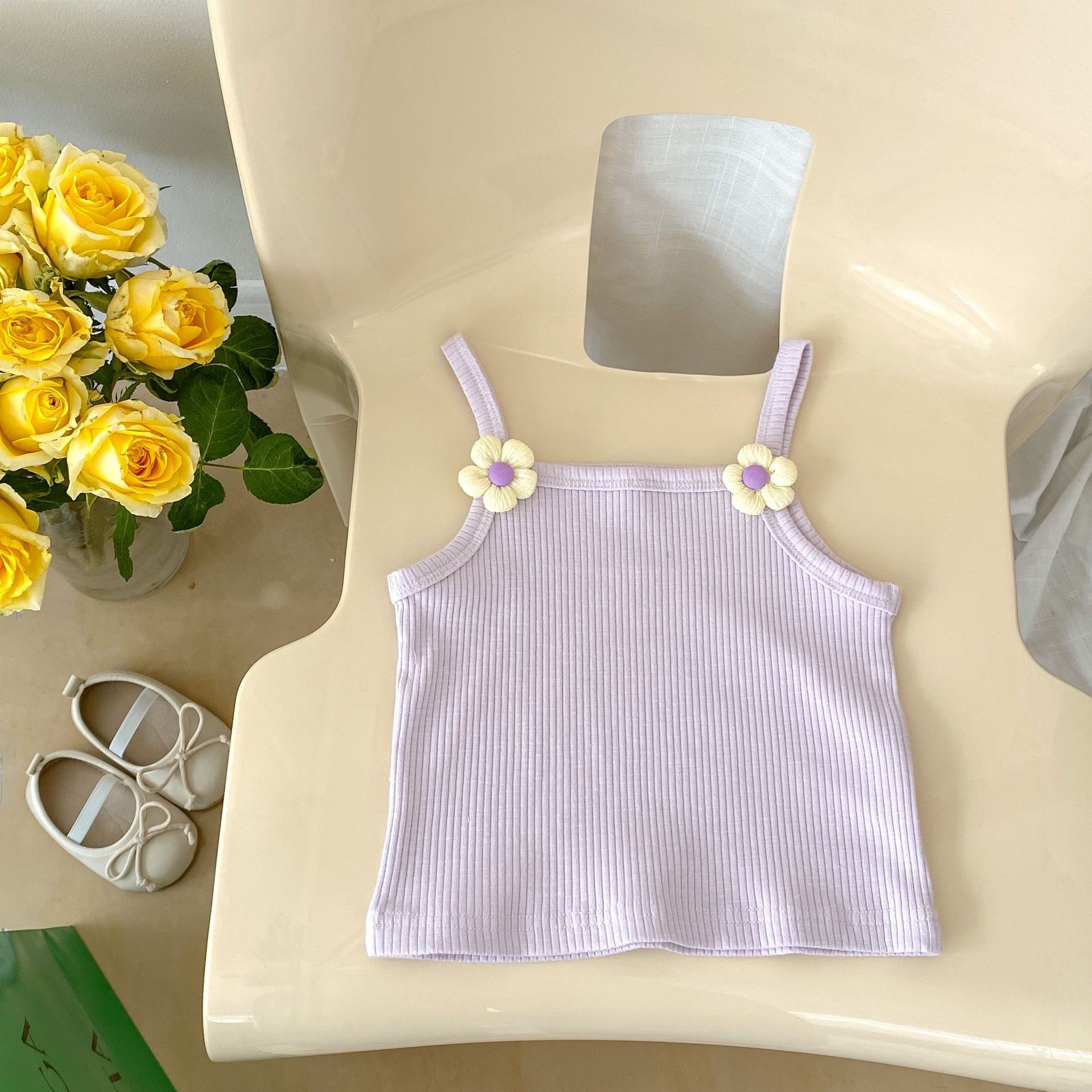 

Girls strapless set - summer lightweight girls baby top with lace trim - floral cake princess skirt and pants set 73 лаванда пурпурный