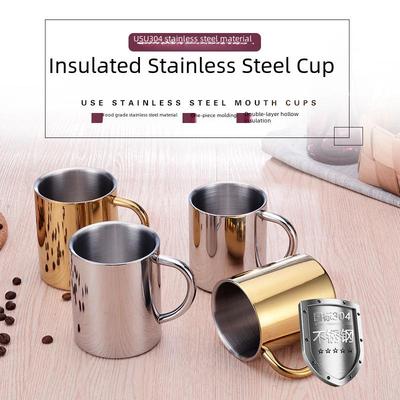 Taza Aislada de Doble Capa de Acero Inoxidable 304 Chapado en Oro para Niños