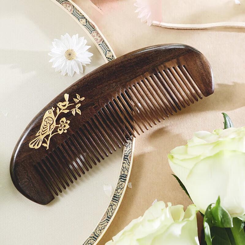 Tan Mujiang Fine-Tooth Wooden Comb Set