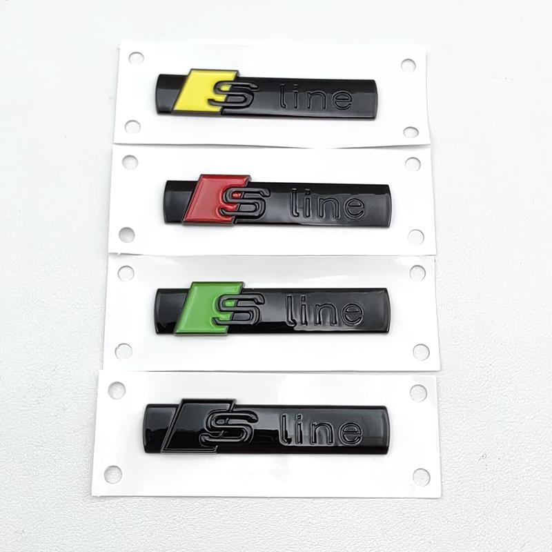 3D ABS Sline Logo S Line Emblem Car Fender Badge For Audi A1 A2 A3 A4 A5 A6 A7 Q2 Q3 Q5 Q7 Q8 S3 S4 S5 S6 S7 TT S Line Sticker