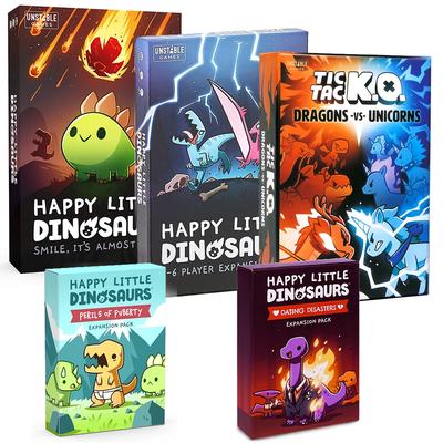 Unstable Games Happy Little Dinosaurs Basisspiel Competitive Sabotage Lustiges Kartenspiel 5-6 Spieler Erweiterung Tic Tac KO. : Drachen