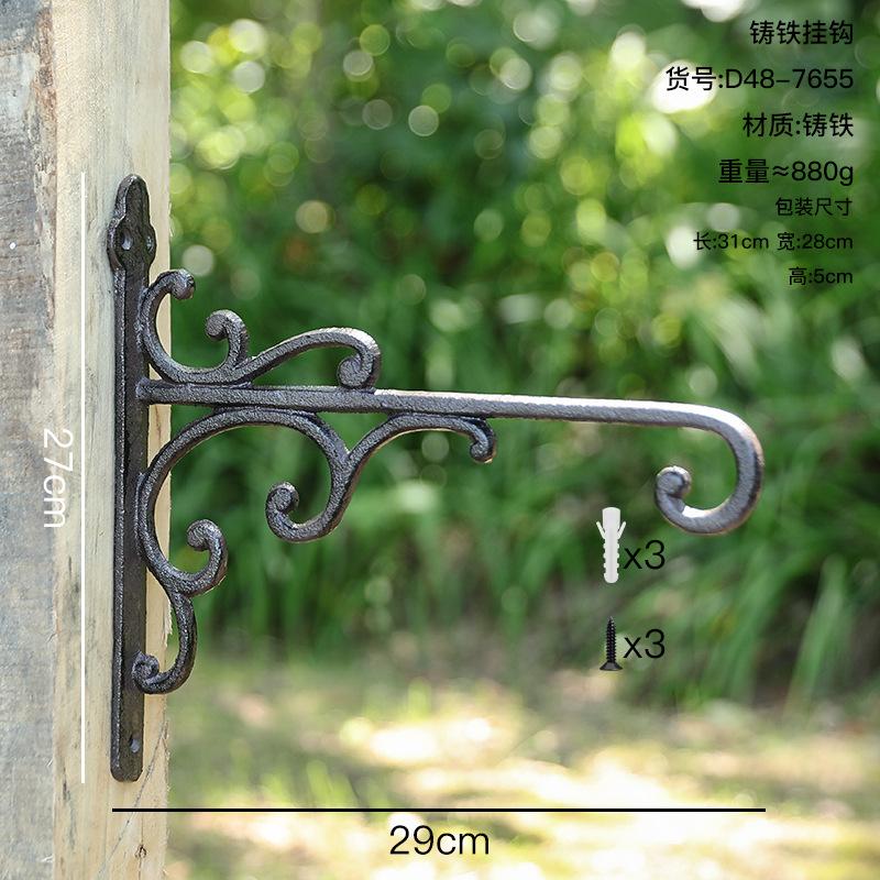 European Vintage Cast Iron Bird Hook Distressed Finish for Garden Patio Outdoor Wall Decor