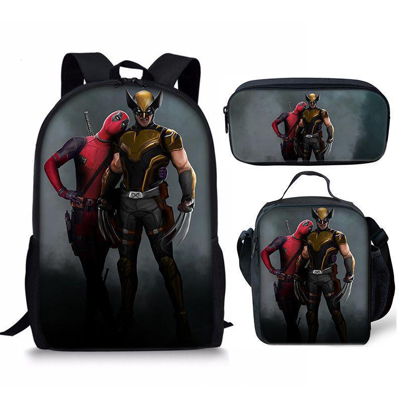 Backpack Satchel Pencil Case Three-Piece Set Student Schoolbag Cartoon Children'S Backpack