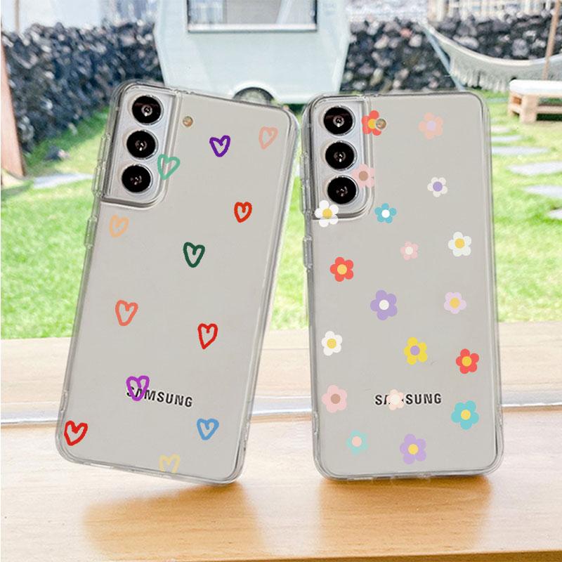 Love Heart Clear Case For Samsung Galaxy S22 S20 FE S21 S10 S9 Plus Note 20 Ultra 10 Lite Soft Phone Shell