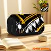 Wild Graffiti 2D Printed Double-Layer Flip-Top Black Pencil Case - Back-to-School Essential Pencil Box, Daily Multi-Functional Makeup Bag, Large-Capac