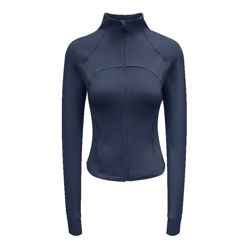 

Женская приталенная куртка для йоги со стойкой - Длинный рукав, Высокоэластичная, Кардиган на молнии для активного отдыха и фитнеса Extra Large