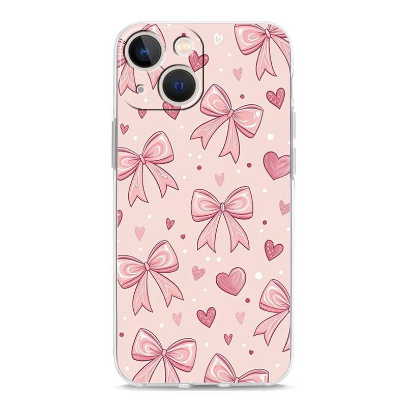 Phone Case For iPhone 17 Cases iPhone Air 16 15 12 13 14 Pro Max 7 8 Plus 16Pro iPhone11 Soft Cover Cute Pink Heart Bow