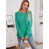 Women's Fall/Winter Knitwear Solid Button Loose Pullover Cable Knit Sweater