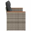 Vidaxl Garden Sofa With Cushions, 2-Seater, Grey, Poly Rattan