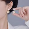 Niche Temperament High Sense Rear Hanging Hydrangea Pearl Stud Earrings Women's Fashion Light Luxury Versatile Earrings