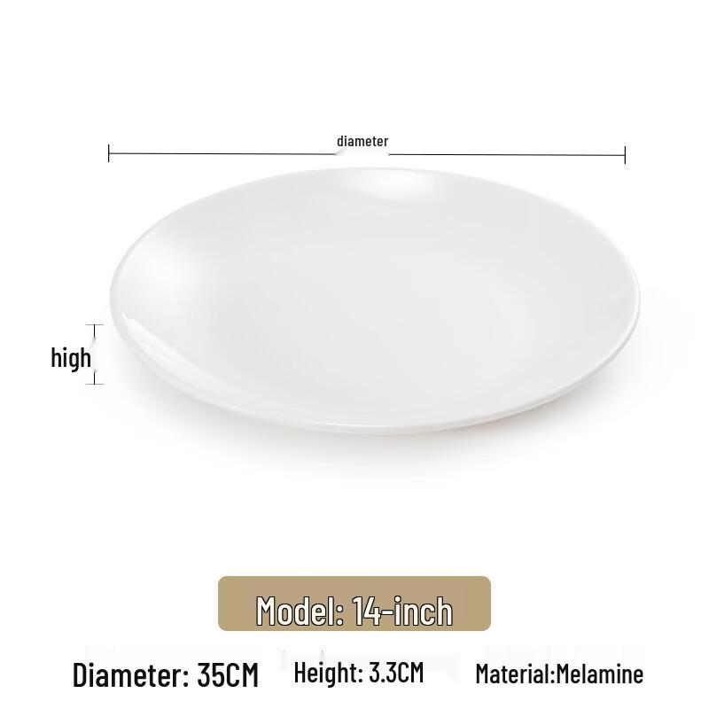 Handun Melamine Imitation Porcelain Round Dinner Plates