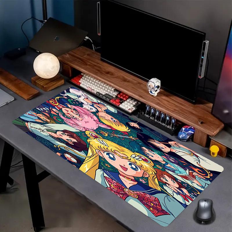 Sailor Moon Print Mouse Pad, Anti‑Slip Desktop Keyboard Mat, for PC Laptop Gaming Working Daily Use, Cool Festival Surprise Gift