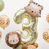 Forest Party Balloon Set Cute Animal Head Tiger Lion Giraffe Balloon, 32 inch Digital Balloon Jungle Theme Birthday Decoration