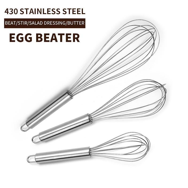Stainless Steel Mini Whisk Kitchen Cuisine Manual Egg Beater Kitchen Kitchen Whips and Mixer 6 Wire Manual Frother Mini Whip