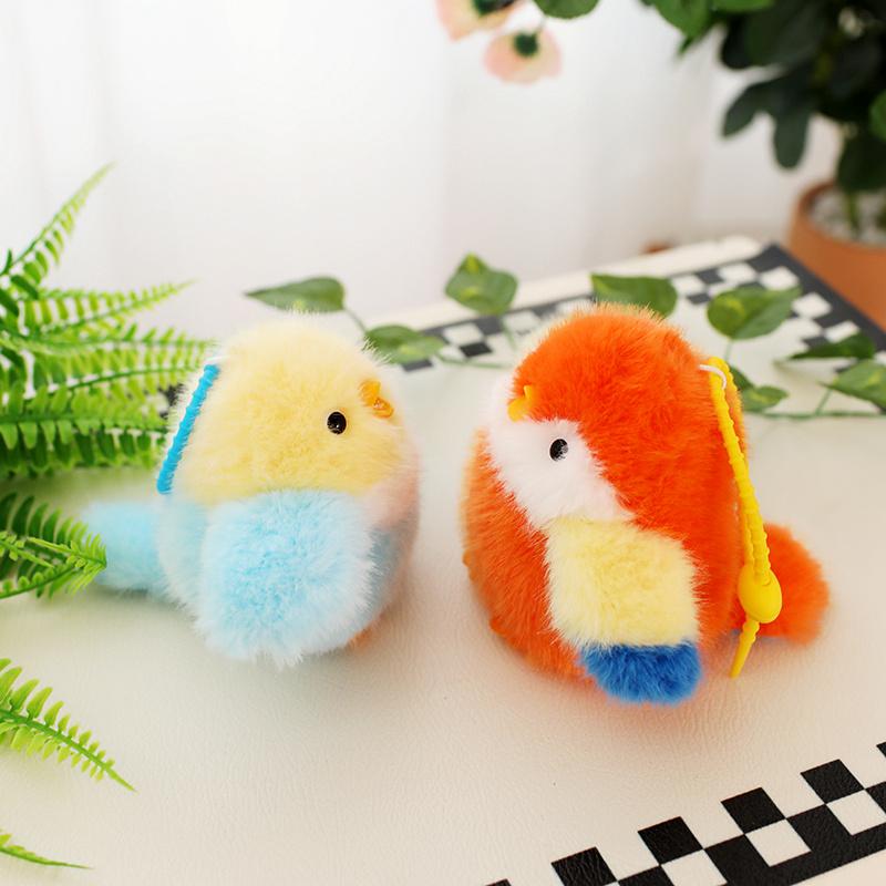 10CM Simulation Bird Plush Toys Parrot Sparrow Budgerigar Stuffed Cartoon Animal Doll Small Pendant Toys Bag Keychain Decoration