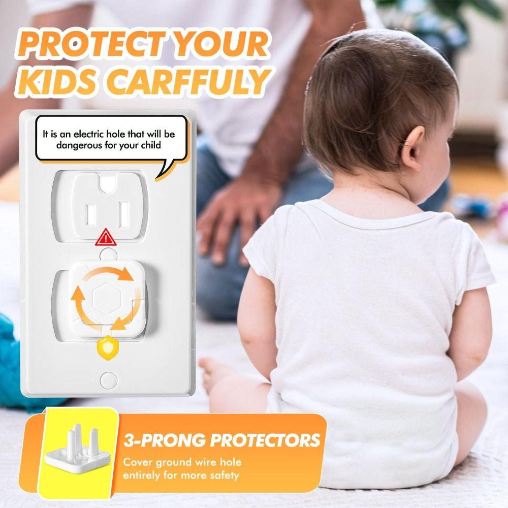 10Pcs US Standard Outlet Plug Cover Baby Safety Plug  Home Nursery Bedroom Living Room Baby Safety