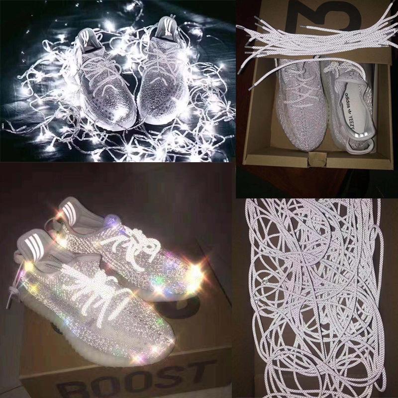 1Pair Reflective Shoelaces Quality Sneakers Shoelaces Round Laces for Shoes Diameter 0.4cm 100/120/140/160cm 1Pair Shoestrings