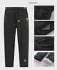 Men's Plus Velvet Thicken Cotton Trousers: Winter Warm, Casual Fit, Elastic Ankle, Suitable for Middle-Aged and Elderly.