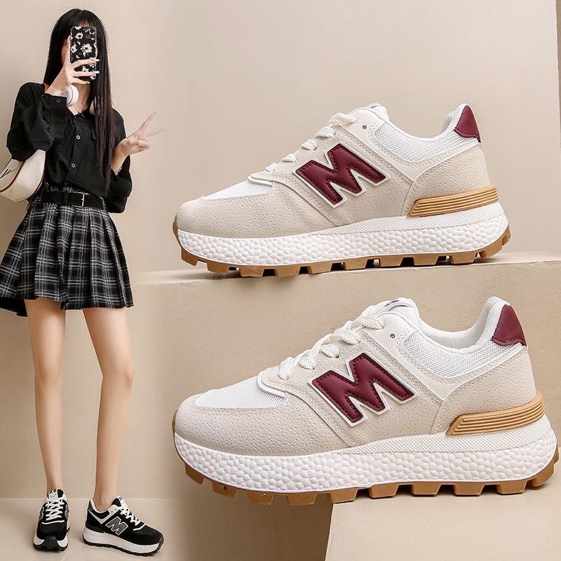 Dad Schuhe Damen Sommer und Herbst Höhenzunahme 2025 Mesh atmungsaktiv vielseitig ins super fire lässige Plateau-Sportschuhe