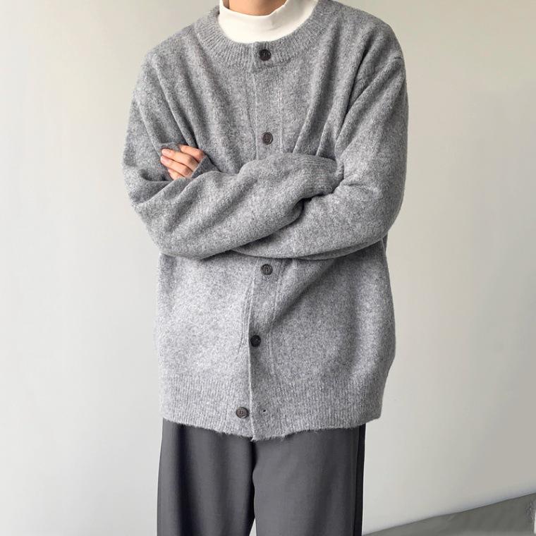 CleanFit Men's Retro Knit Cardigan Sweater - American Style, Autumn/Winter, Loose Fit