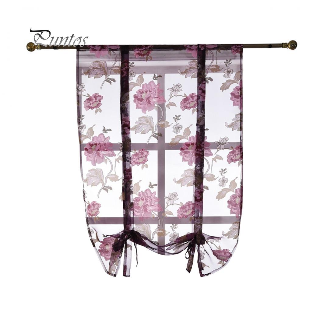 

Римские шторы из тюля с цветочным принтом для декора кухонного или спального окна 80*100cm