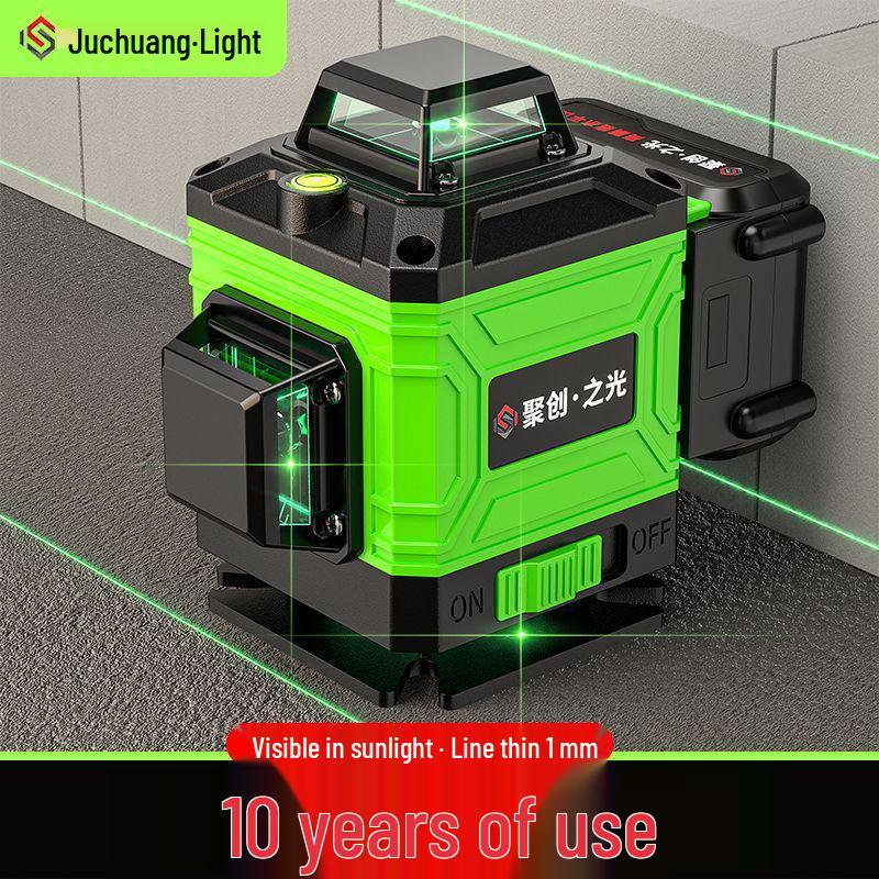 16-Line Green & Blue Laser Level: High Precision, Brightness, Floor-Adhering Infrared Water Level Measurement Tool