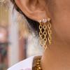 Youthway Delicate Cubic Zirconia Earrings For Women Chunky 18K Gold Plated Stainless Steel Chain Tassel Earrings Fashion Jewelry