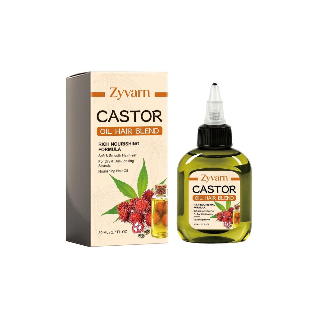Castor Oil Hair Care Oil: Lightweight absorption, non-greasy, smooths frizzy hair, naturally soft and shiny, suitable for both wet and dry hair care.