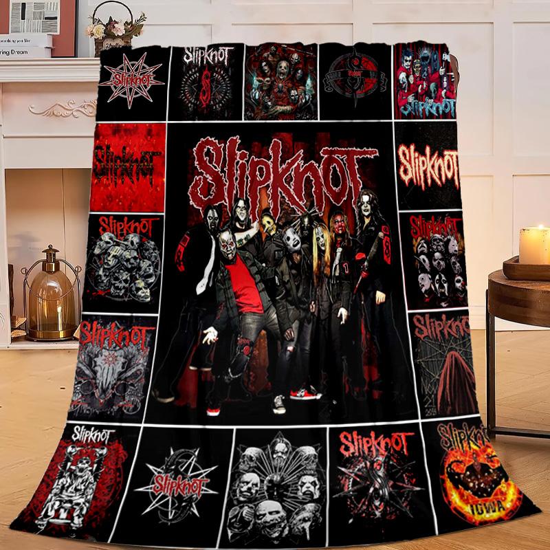 1PZ Coperta in Flanella Collage Banda Musicale Rock Metal Regalo, Adatta Sia per Uomini Che per Donne, Morbida Ideale per Letti e Divano, Regalo di Compleanno o Natale