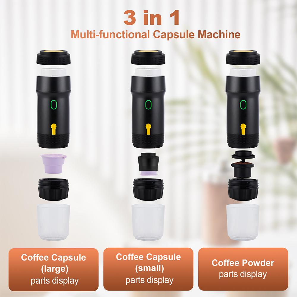 Portable Espresso Coffee Machine Hot/Cold Capsules Coffee Maker Camping Travel Car Espresso Coffee Maker Americano Cappuccino