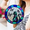 Katt Sommerfugl Solfanger Hengepynt Innendørs Utendørs Hjem Hage Vegg Vindu Henger Farget Glass Akryl Ornament Anheng Kjæledyrelskere Gaver