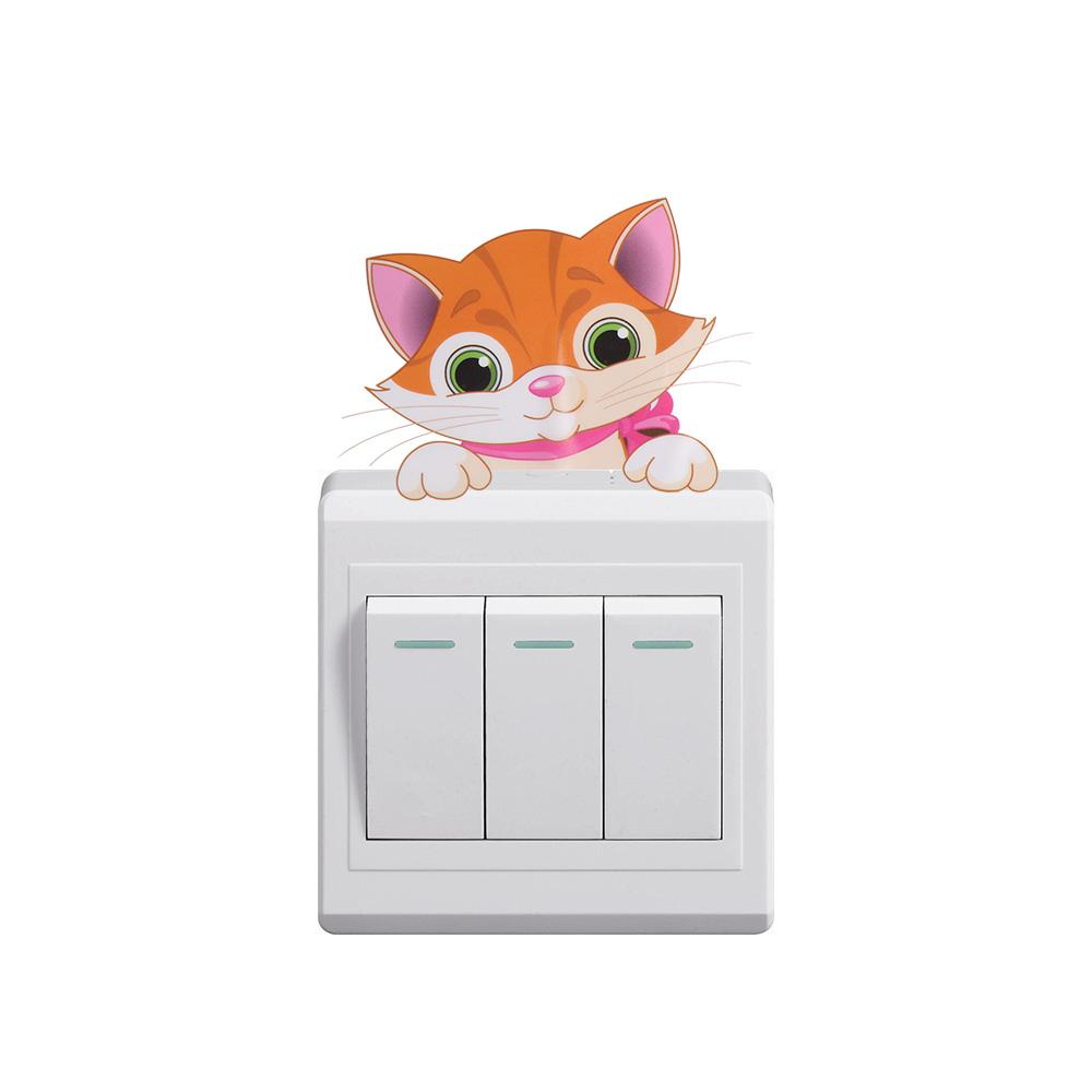 Self-Adhesive Light Switch Sticker Cartoon Removable Wall Sticker Animal Switch Sticker  Switch