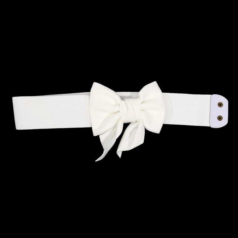 Vintage Bow Knot Elastic Waist Belt for Dress Women Elegant Stretchy Wide Waistband Cinch Belt