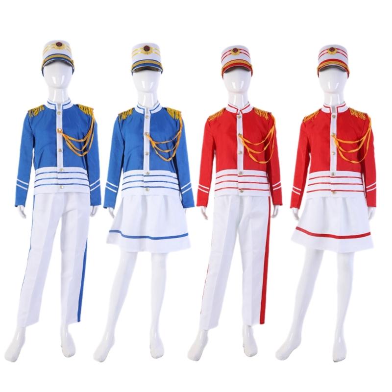 Honor Guard Wind Band Costume Set with Hat and Glove