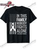 In This Family Nobody Fights Alone Lung Cancer Awareness TShirt Casual Breathable Tee Stylish Summer Top Outdoor Cloth
