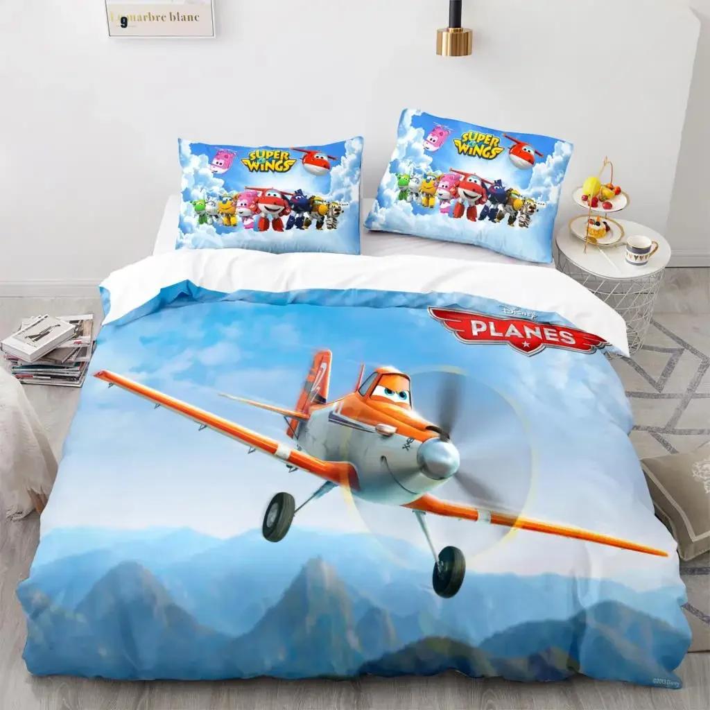 Super Wings Bedding Set Bedspread Single Twin Full Queen King Size Game Super Wings Bed Set Children's Kid Bedroom Duvetcover 05