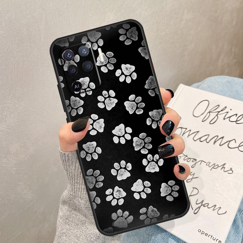 Dog Paw Case For Oppo A54 A74 A94 A17 A57 A77 A76 A16 A96 A18 A60 A80 A40 A38 A58 A78 A98 A15 A5 Pro