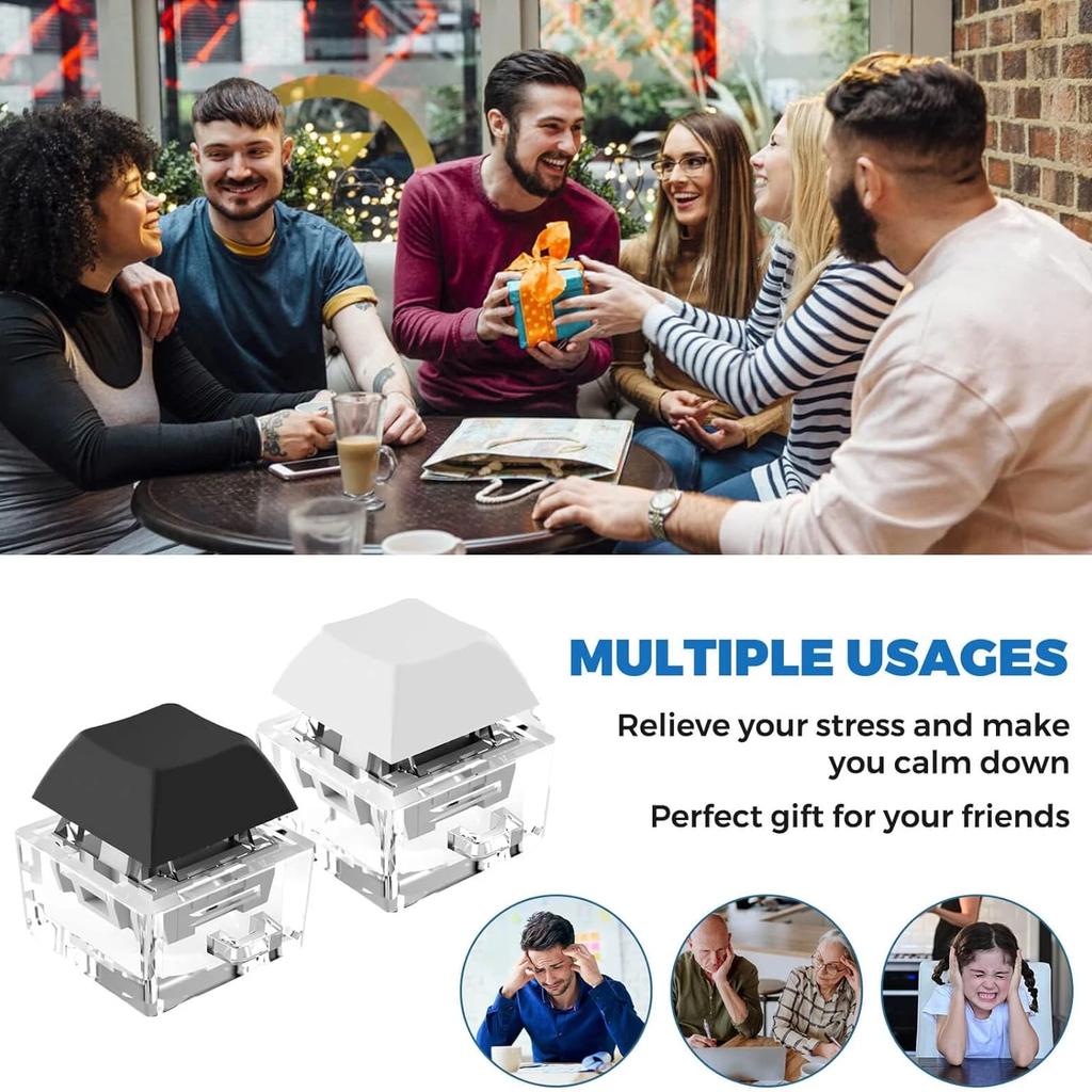 6/12 Stück Tastenkappe Clicker Fidget Spielzeug Tragbarer Schlüsselanhänger Erwachsener Büro Stressabbau Lustiges Fingerspitzen Dekompressions Gadget