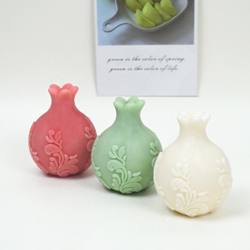 1 Pcs Pomegranate Candle Silicone Mold Gypsum Form Soft Molds Art Aromatherapy Plaster Home Decoration Mold Home Decor