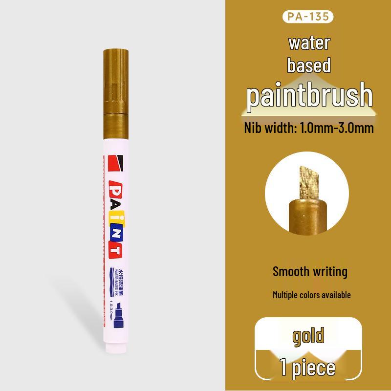 Car Tire Touch-Up Paint Pen, 3mm Angled Tip, Non-Erasable, Quick-Drying for Metal, Wood, Glass Marking